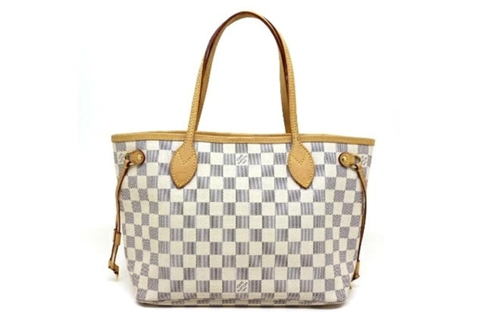 LOUIS VUITTON Bag Tote Neverfull Damier Azur White
